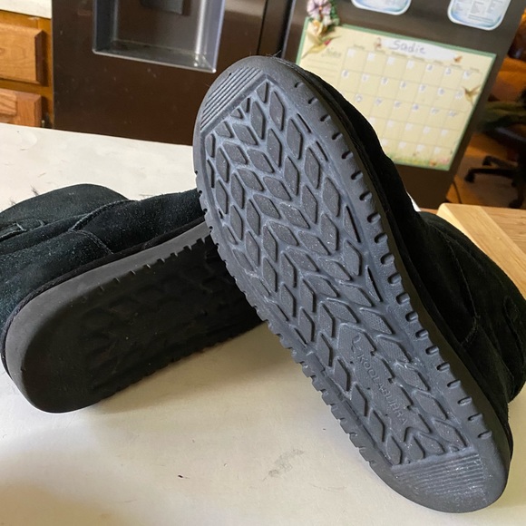 UGG Koolaburra Black Leather Sheepskin Lining Mid Calf Boots - Picture 6 of 7